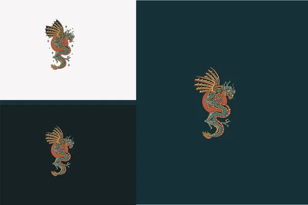 Artwork Design Dragon Vector Illustration Design — 스톡 벡터