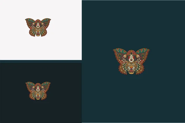 Head Tiger Butterfly Vector Illustration Design — Image vectorielle