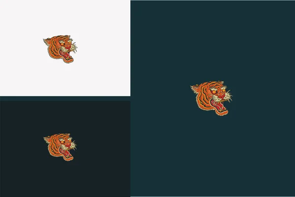 Head Tiger Vector Illustration Design —  Vetores de Stock