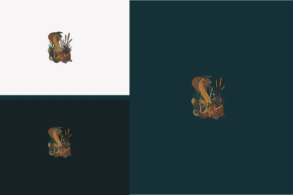 Дизайн Векторной Иллюстрации Королевской Кобры Мыши — стоковый вектор