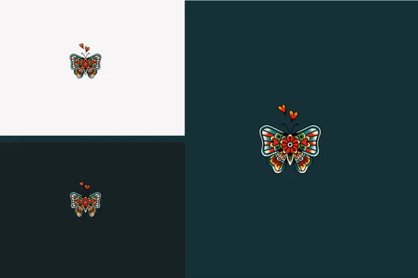Дизайн Логотипа Бабочки Цветной Векторной Иллюстрацией — стоковый вектор
