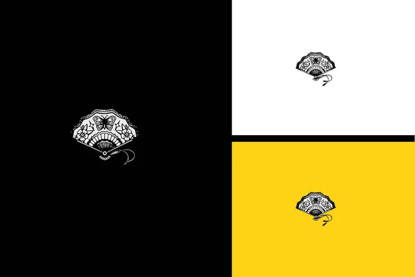 Ventilateur Papillon Modèle Logo Conception Vectorielle — Image vectorielle