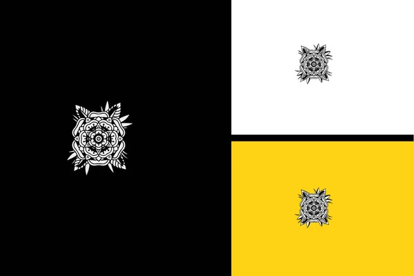 Λογότυπο Μασκότ Σχεδιασμό Των Λουλουδιών Διάνυσμα Γραμμή Τέχνης — Διανυσματικό Αρχείο