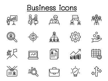 İş simgeleri ince çizgi biçiminde ayarlandı