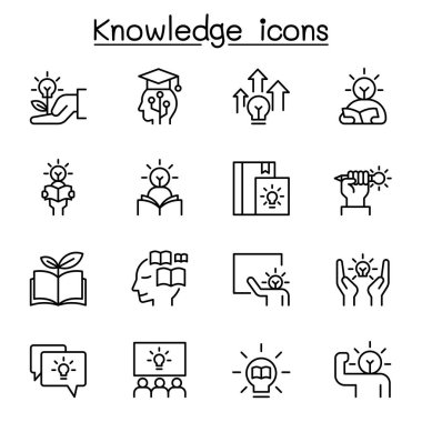 Bilgi, Öğrenme ve Çalışma simgesi ince çizgi biçiminde ayarlandı