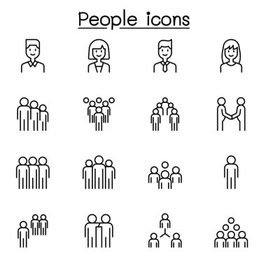 İnce çizgi biçiminde insanlar simgesi
