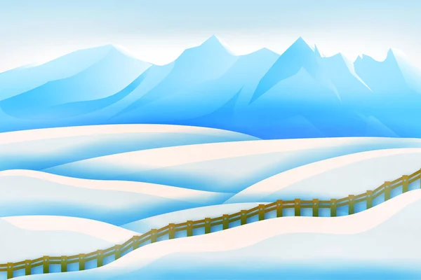 Snowy Mountain Winter Landschap Achtergrond Ontwerp Geweldig Voor Winter Projecten — Stockvector