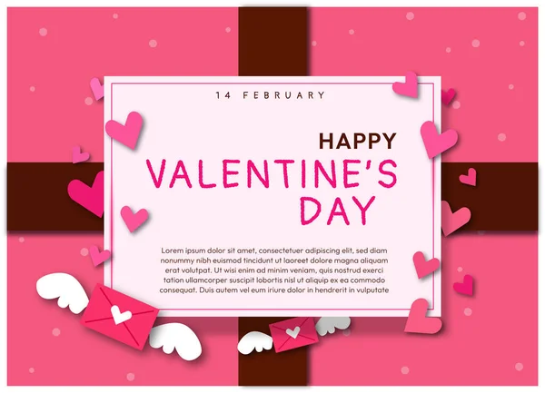 Cute Greeting Card Valentines Day Vector Background Hearths Love Mails —  Vetores de Stock
