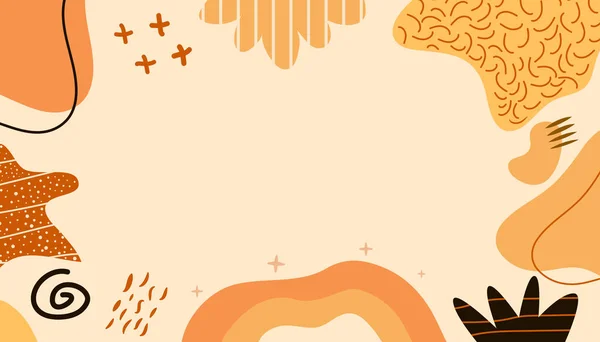 Estetik El Çizimi Özet Şekiller Arkaplan Vektör Tasarımı