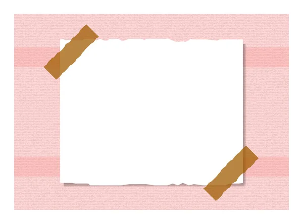Papier Dessiné Main Note Isolé Sur Fond Texture Rose Conception — Image vectorielle