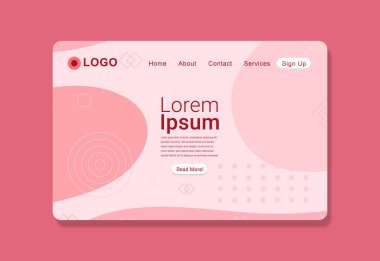Soyut Temiz Pembe İniş Sayfa Tasarımı EPS10 Web siteniz için mükemmel bir iniş sayfası olarak kullanılacak