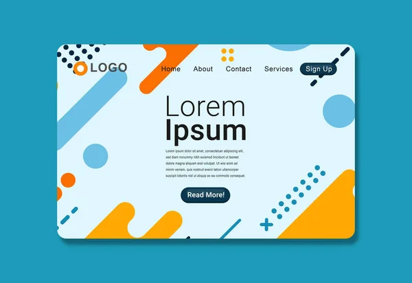 Düz Geometrik Arkaplan İniş Şablonu EPS10 renkli geometrik şekiller, modern soyut geometrik arkaplan iniş sayfası