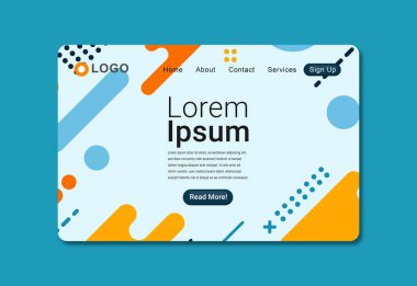 Düz Geometrik Arkaplan İniş Şablonu EPS10 renkli geometrik şekiller, modern soyut geometrik arkaplan iniş sayfası