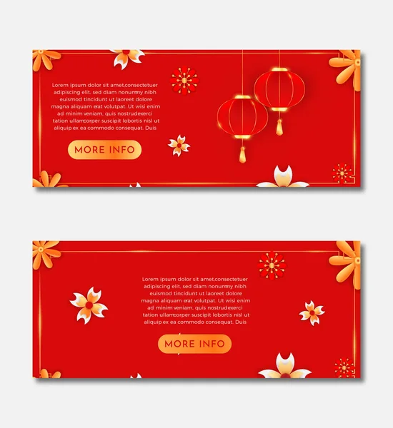 Eps10 Rojo Oriental Estilo Chino Ornamentos Fondo Con Linternas Chinas — Archivo Imágenes Vectoriales