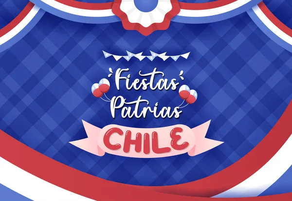 Fiestas Patrias Celebration Flat Illustration Design — стоковый вектор