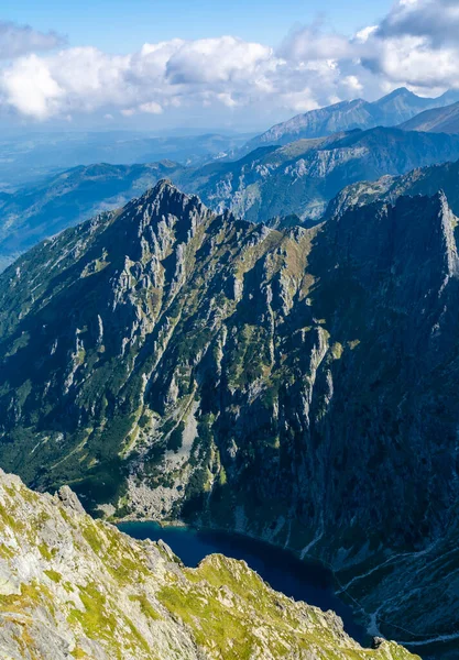 Hermoso Paisaje Montaña Una Vista Del Bosque Circundante Valle Con —  Fotos de Stock