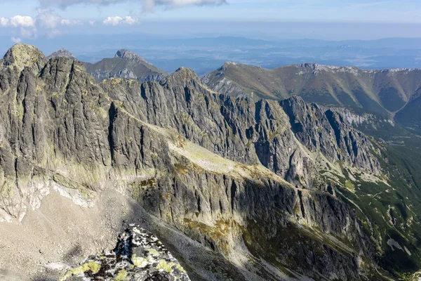 Πανόραμα Των Κορυφών Και Ορεινό Πέρασμα Των Βουνών Tatra Στη — Φωτογραφία Αρχείου