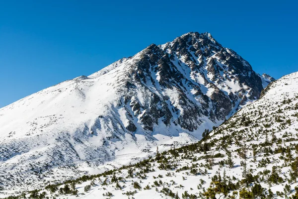 Paisaje Montaña Invierno Visto Hermoso Día Soleado Durante Viaje Fin — Foto de Stock