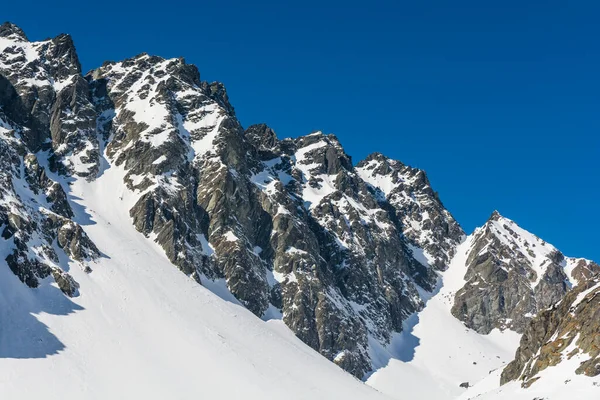 Concave Convex Formations Mountains Which Climbing Routes Winter Scenery Were — Stock Photo, Image