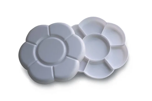 White Plastic Palette White Background Clipping Path — Stock Photo, Image