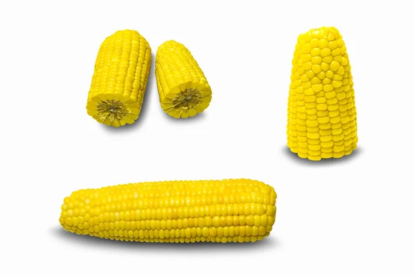 Kukorica Fehér Alapon Nyírási Útvonallal — Stock Fotó