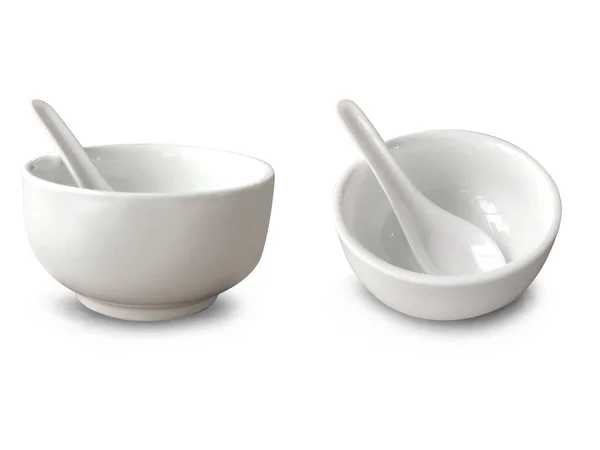 Soup Cup Spoon White White Background Clipping Path — ストック写真
