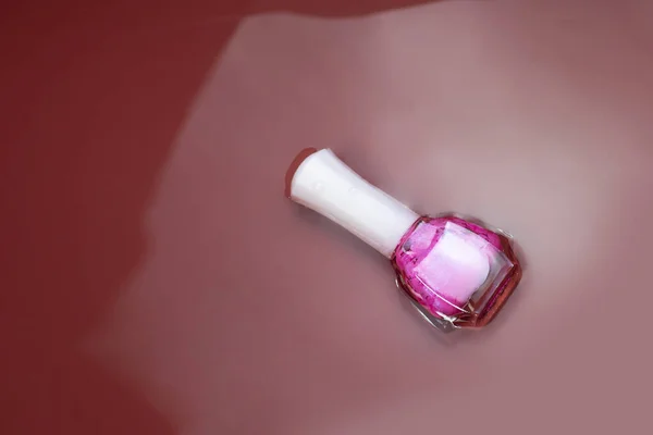 Nail Polish Pink Bottle Background Water Red Pink — 스톡 사진