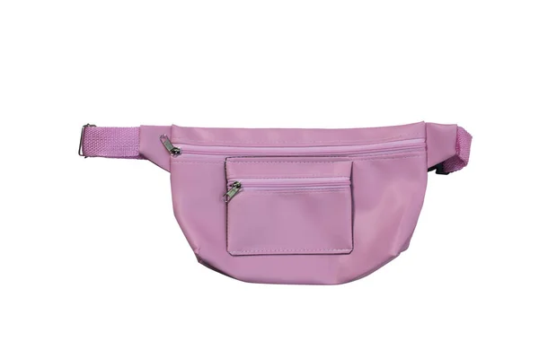 Pink Waist Bag White Background Clipping Path — Foto Stock