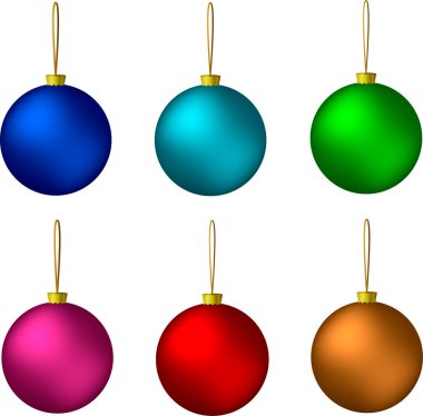 Noel oyuncakları. farklı renkler, kış yılbaşı çizimleri