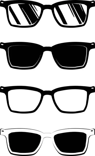 Cool Black Cartoon Lunettes Soleil Lunettes Vue Icône Vectorielle — Image vectorielle