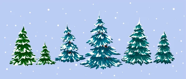 Illustrazione Del Cartone Animato Dell Albero Natale Diverse Situazioni Vettoriale Stock