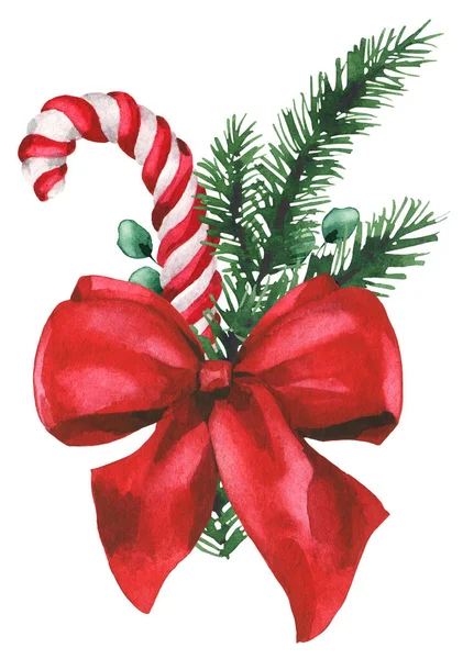 Watercolor Christmas arrangement. — Stock Photo, Image