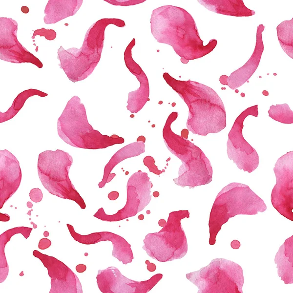 Acuarela dibujada a mano romántica rosa sakura pétalos y salpicaduras. — Foto de Stock