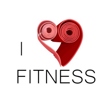 Kalp şeklinde dizilmiş iki yoga minderi. Pembe ve kırmızı renkler.