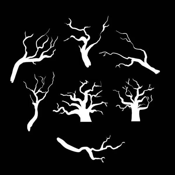 Silhouettes isolées de branches et d'arbres. — Image vectorielle