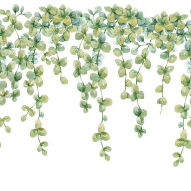 Elle çizilmiş suluboya, egzotik orman çiçekleriyle kusursuz tropikal desenler. Stok illüstrasyonu.