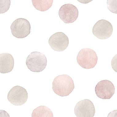 Elle çizilmiş suluboya noktalı güzel vektörsüz desen.