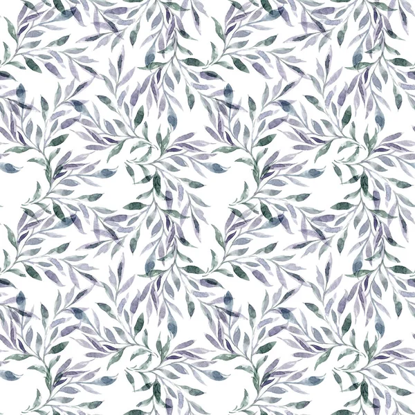 Beautiful seamless pattern with hand drawn watercolor leaves. Stock illustration. — Stock Photo, Image
