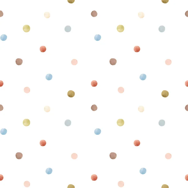 Beautiful Vector Seamless Pattern Cute Watercolor Dots — Stock Vector