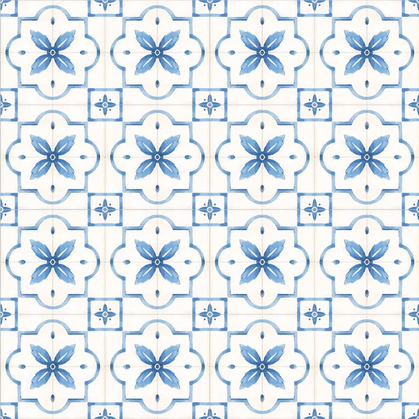 Padrão Sem Emenda Vetor Bonito Com Azulejos Estilo Holandês Azul —  Vetores de Stock