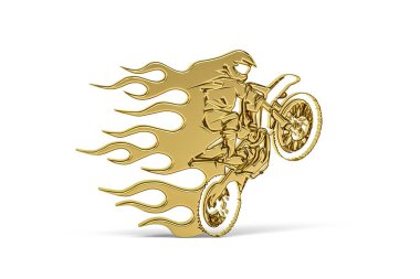 Beyaz arkaplanda izole edilmiş Altın 3d yarış yolu simgesi - 3B oluşturma