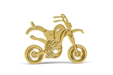 Beyaz arkaplanda izole edilmiş Altın 3d yarış yolu simgesi - 3B oluşturma