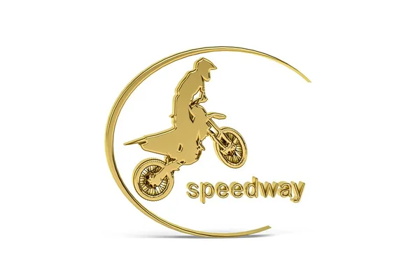 Golden Speedway Icon Isolated White Background Render — Stock Photo, Image