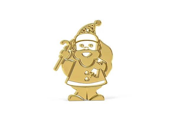 Ікона Золотого Кольору Білому Фоні Рендеринг — стокове фото