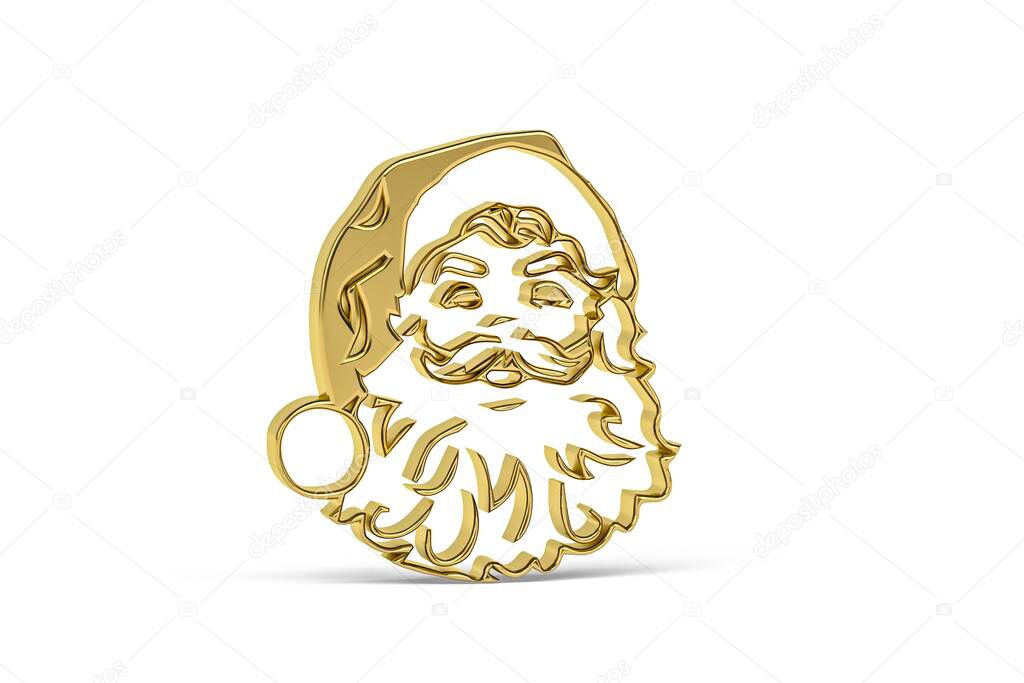 Golden 3d Christmas icon isolated on white background - 3d render
