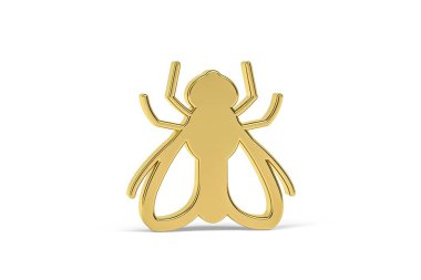 Beyaz arkaplanda izole edilmiş 3D ev sineği simgesi - 3D görüntüleme