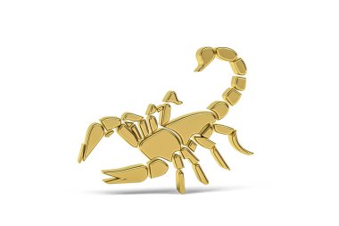 Beyaz arkaplanda izole edilmiş Altın 3d akrep simgesi - 3d oluşturma