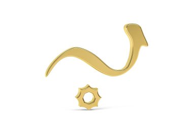 Antik Yunan medeniyeti - Altın sanat ve kültür simgesi beyaz arka planda izole - 3D görüntüleme