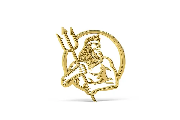 Antik Yunan medeniyeti - Altın sanat ve kültür simgesi beyaz arka planda izole - 3D görüntüleme