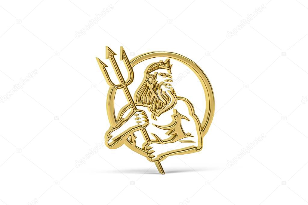 Ancient Greek civilization - Golden art and culture icon isolated on white background - 3D render